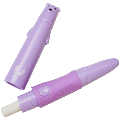 Creion HB infinit, mov cu model ursulet, capacitate de scriere 20.000 m, 12.5 CM